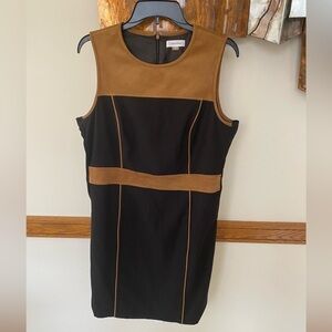 Calvin Klein Dress Tan and Black Sleeveless 10